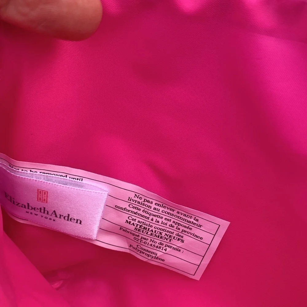 ELIZABETH Arden Hot Pink Ruched Cosmetic Case